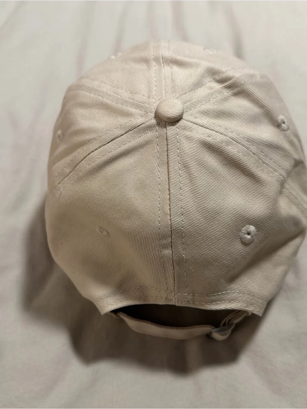Beige Embroidered Baseball Cap - 